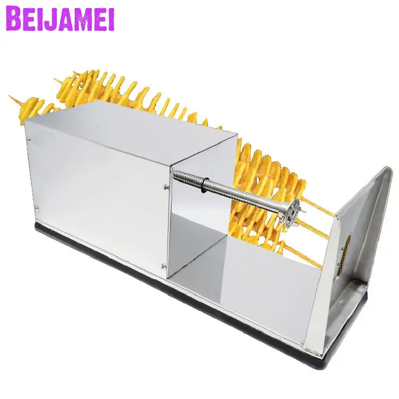 Beijamei Commercial French Fry Cutter Stainless Steel Spiral Potato Slicer Twist Potato Chips Making Machine Potato Cutter