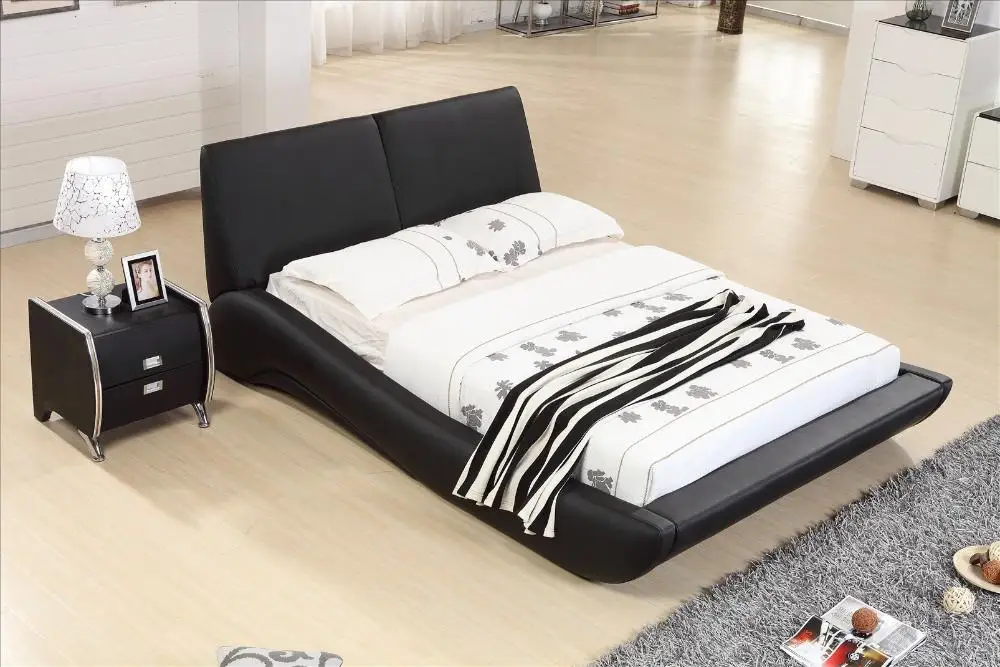 Роскошная мебель для спальни комплекты Топ зерна кожаный подголовник