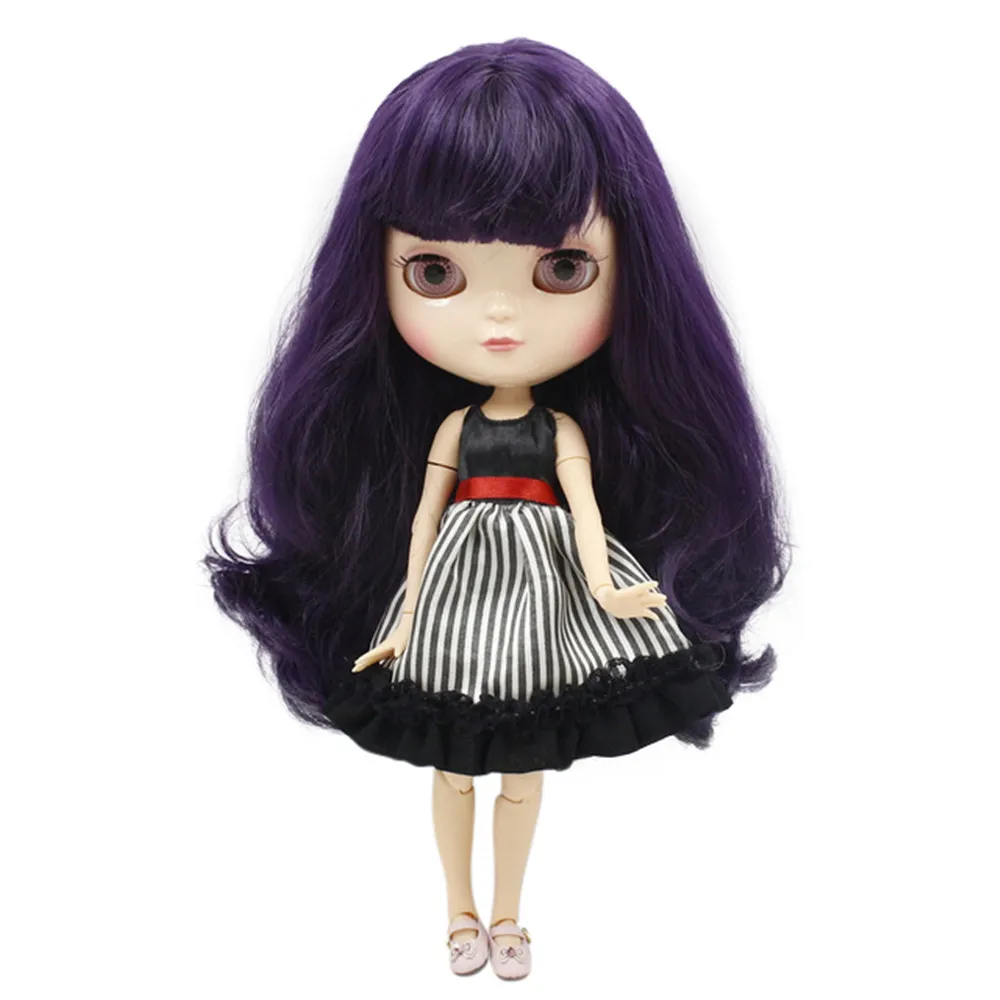 Кукла blyth icy licca body 230BL169 новый таинственный фиолетовый модный шарнир для волос 1/6 30