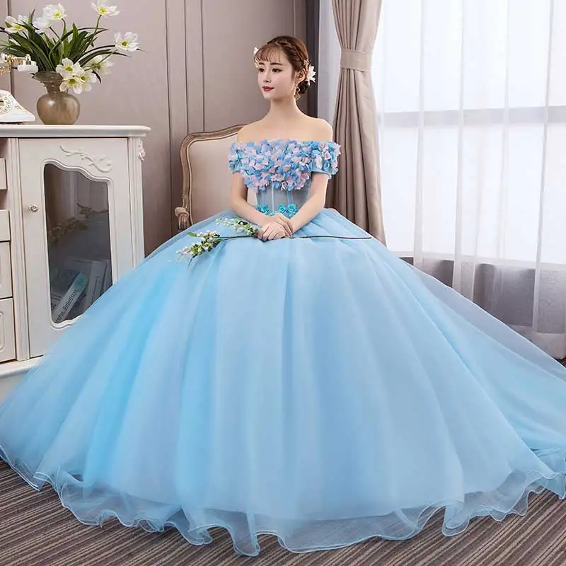 Ruthshen 2020 новые сказочные небесно голубые платья для Quinceanera с открытыми плечами