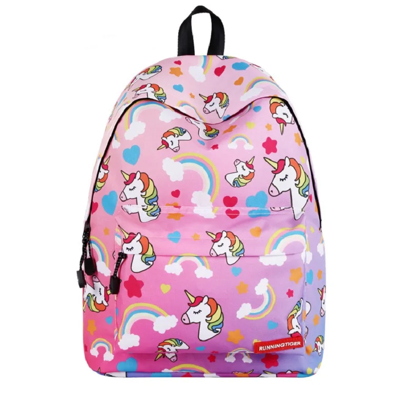 Cute Unicorn Women's Tap Cartoon Backpack Girl Canvas Bag Travel Little Girl's Shoulder | Багаж и сумки