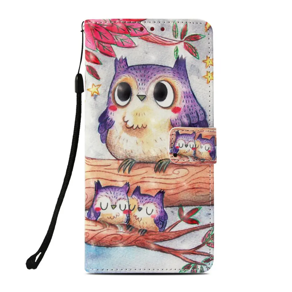 Purple Owl Роскошный чехол для samsung Galaxy S10E S10 S9 S8 плюс Xcover4 G390F A3 A5 j3 j5 j7 Чехол-бумажник с Отделом для карт и милые Повседневное Etui P03E - Цвет: Purple Owl