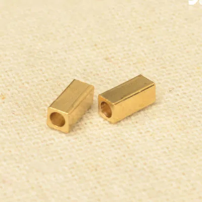 50 шт./лот свободные металлические медные трубки подвески бусины для Diy ювелирных изделий большое отверстие золотистый разделитель бусины ремесло ожерелье Фурнитура