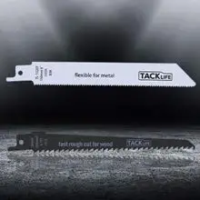 TACKLIFE Классическая возвратно-поступательная электрическая пила с вращающейся ручкой с переменной скоростью, 10 футов(3 м) кабель, 2 светодиодный, дополнительные 2 лезвия для DIY