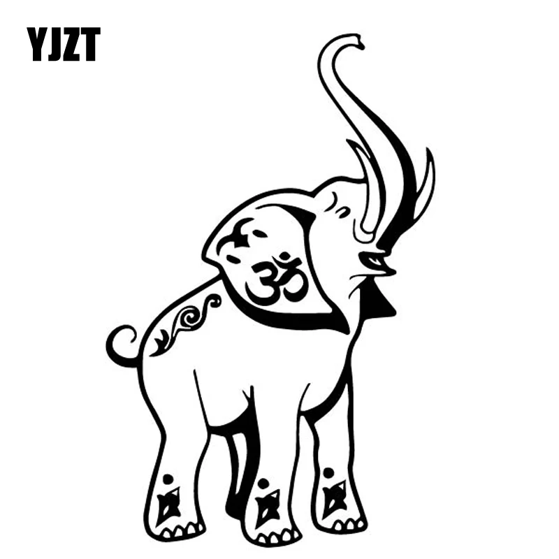 

YJZT 11.2CM*17.4CM Cartoon Elephant Creative Decorate Car Sticker Body Of Car Vinyl Decal Black/Silver C4-1647
