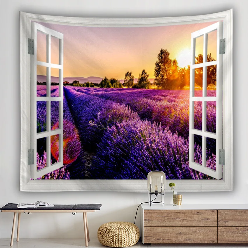 Синий цвет натуральный Лавандовый цветочный настенный подвесной кран украшения