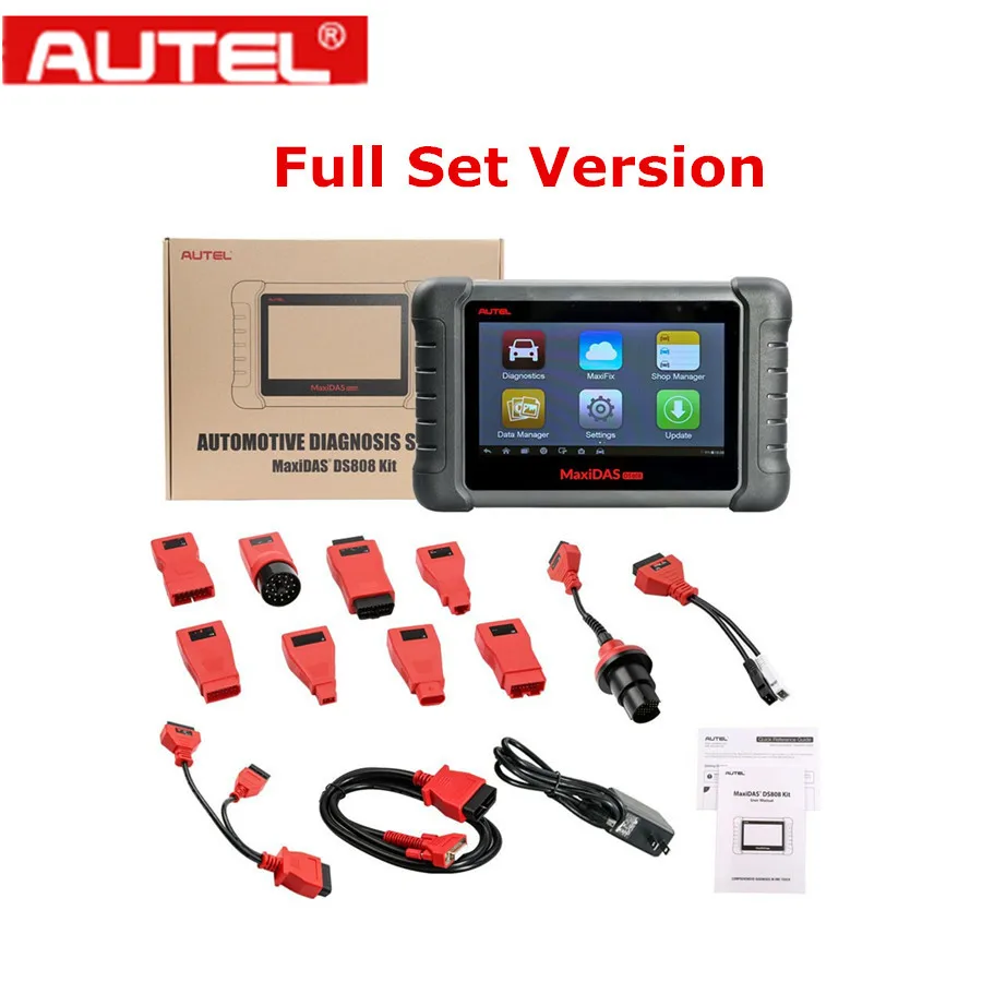 Новейший набор диагностических инструментов AUTEL maxides DS808 полный комплект