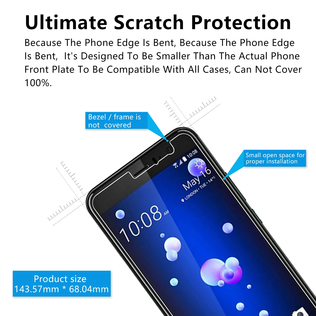 10 шт./партия 2.5D 0 26 мм 9H Премиум Закаленное стекло для htc U11 Защитная пленка океан |