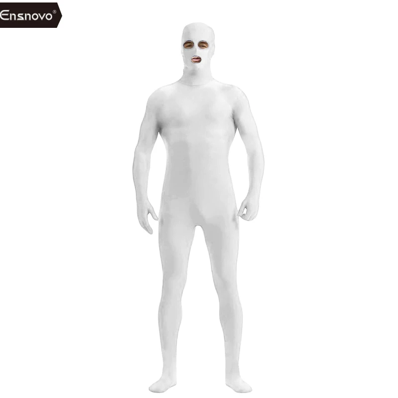 Ensnovo мужской костюм из спандекса нейлона черного цвета вторая кожа обтягивающий