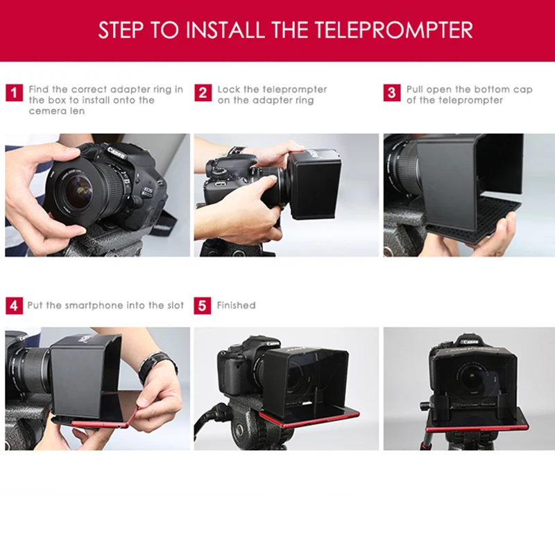 Смартфон Bestview T1 телесуфлер для камеры Sony Canon Nikon Youtube интервью фото студии видео DSLR
