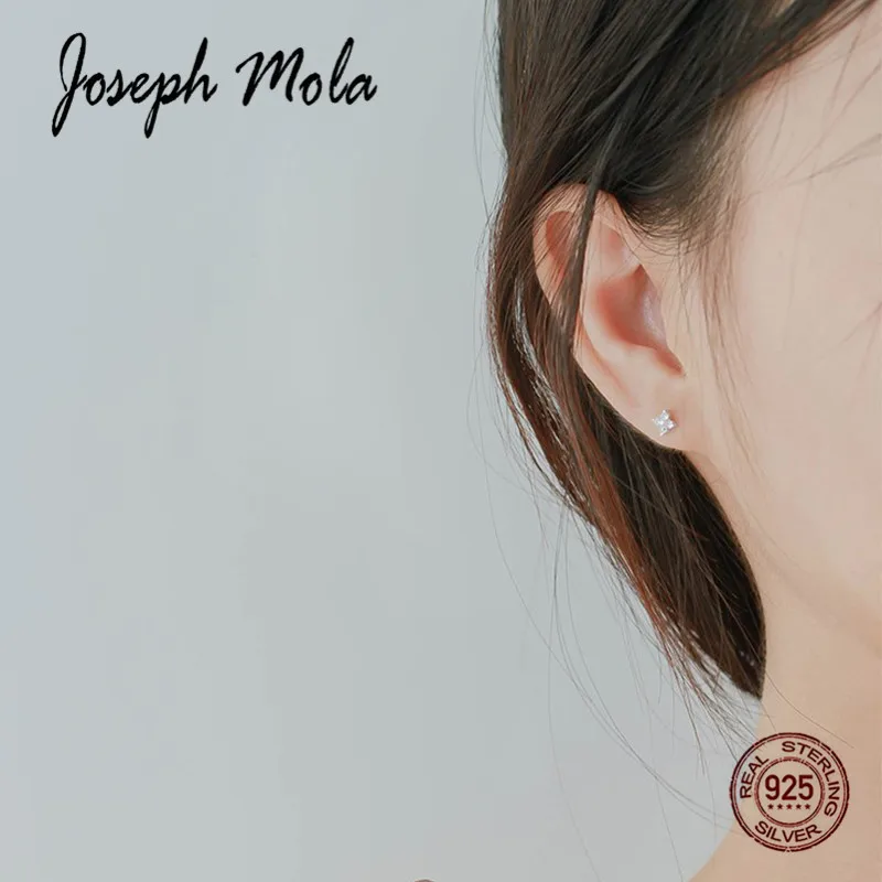 Joseph Mola 100% 925 пробы серебряные милые маленькие золотые цветовые серьги с цирконием