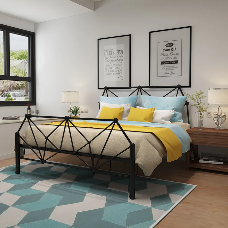 Кровати для дома железная кровать одиночная/двойная оптовая продажа размер 1 5*1 9