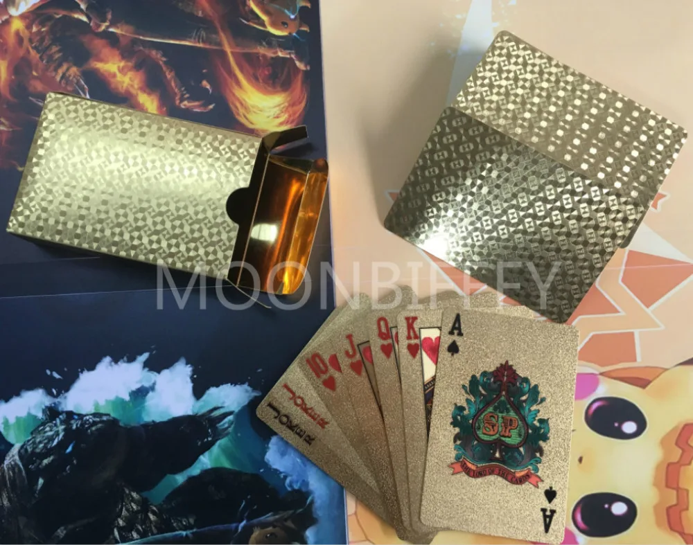 Набор для покера с золотой фотофольгой Волшебная карта пластиковая Фольга
