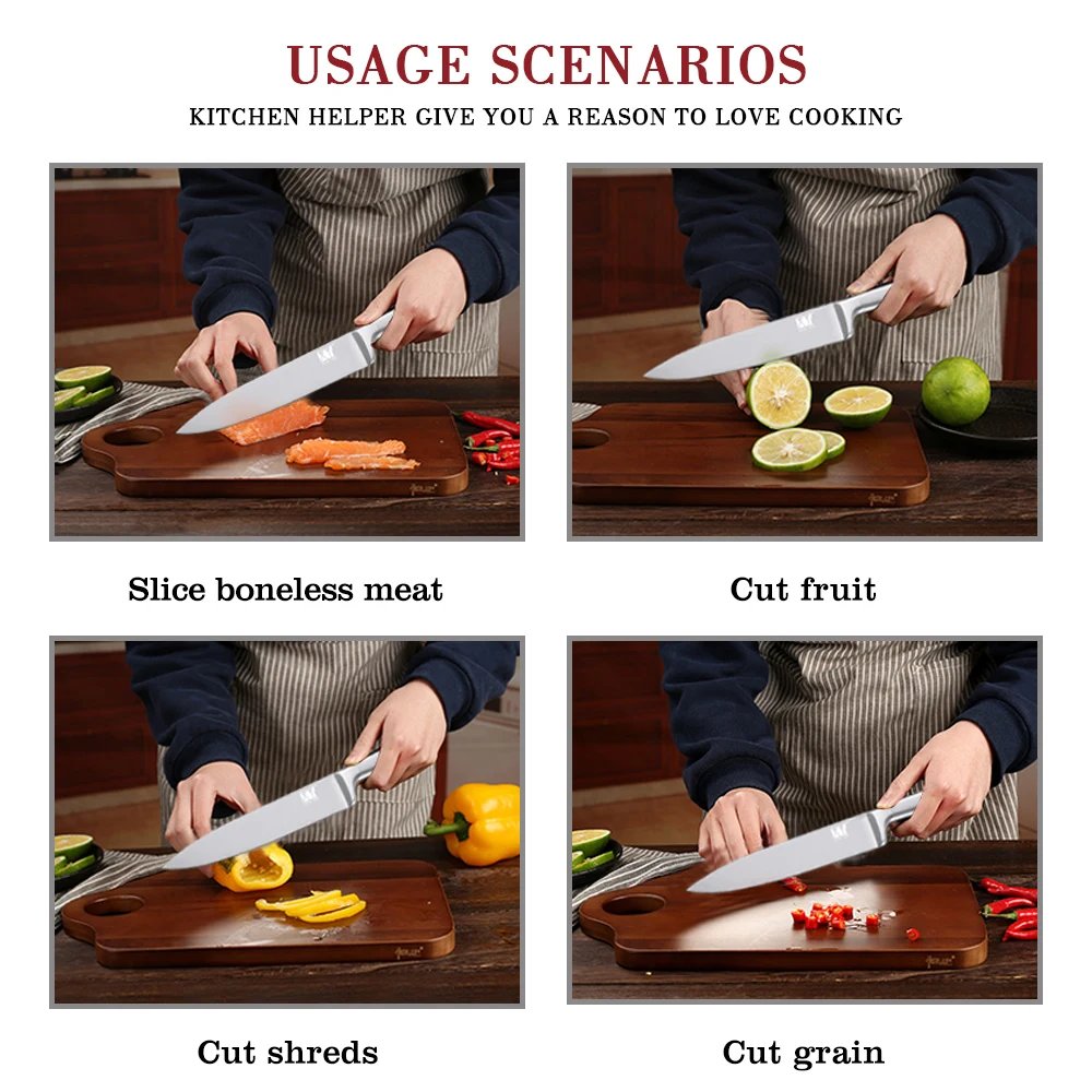 XYj 5 шт. набор кухонных ножей из нержавеющей стали с высокой твердостью 7Cr17mov