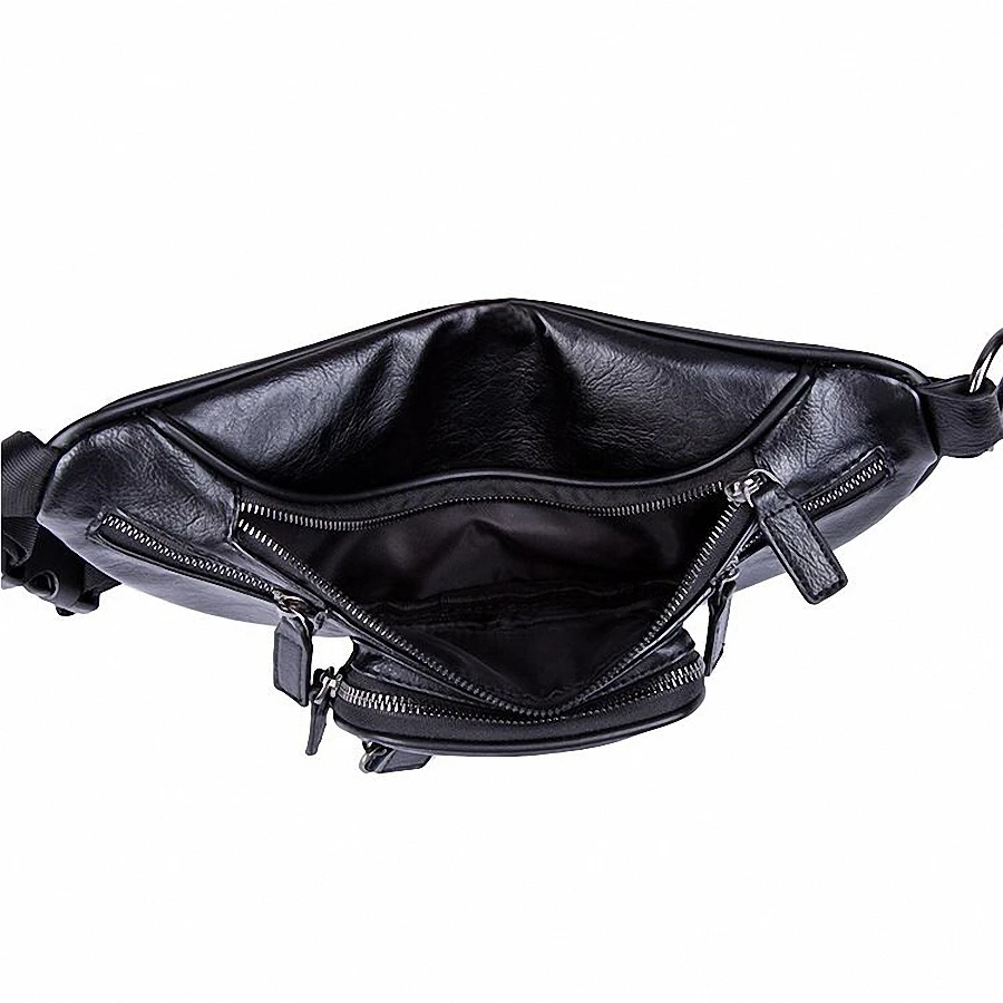 

Fashion PU Leather Waist Bag men Waist Pack Waist Bag Funny Pack Belt Bag Men Chain Waist Bag For Phone Pouch Bolso LI-2438