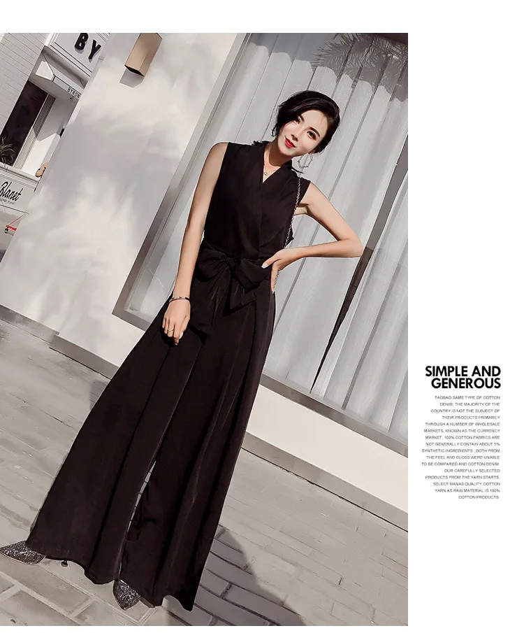 Женский комбинезон Свободный с v образным вырезом без рукавов подходит ко всему