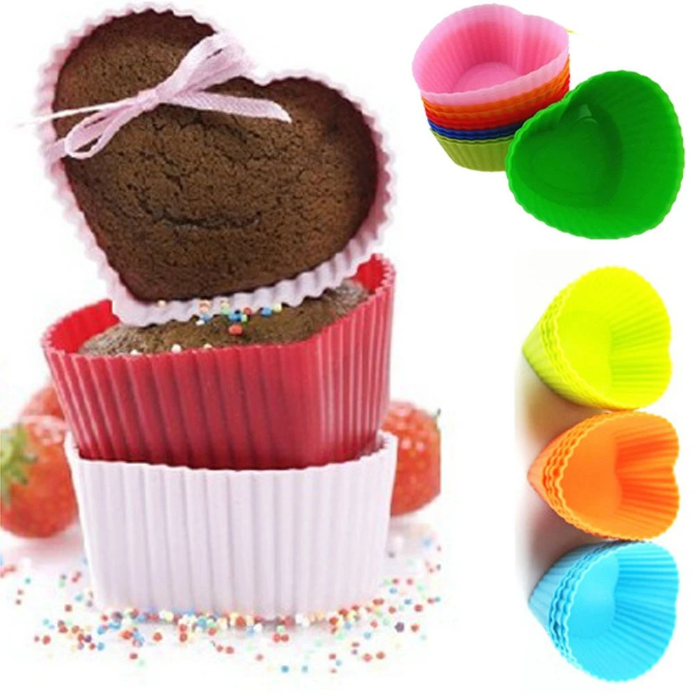 6 шт./лот форма для капкейков 7 см Кухонное ремесло цветные силиконовые чехлы