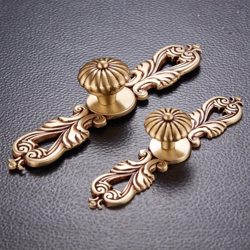 Твердые Медь Европейский бронзовые для выдвижных шкафчиков шкаф дверные ручки