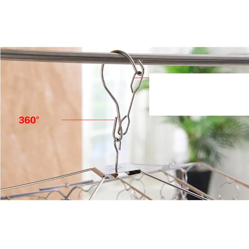 Складная вешалка для одежды с зажимом белья 52 прищепками сушки полотенца