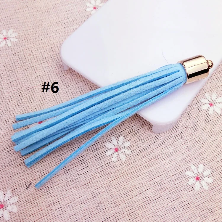 3 шт./лот Золотая Кепка кожаная замшевая кисточка Сделай Сам ремешки для сотового