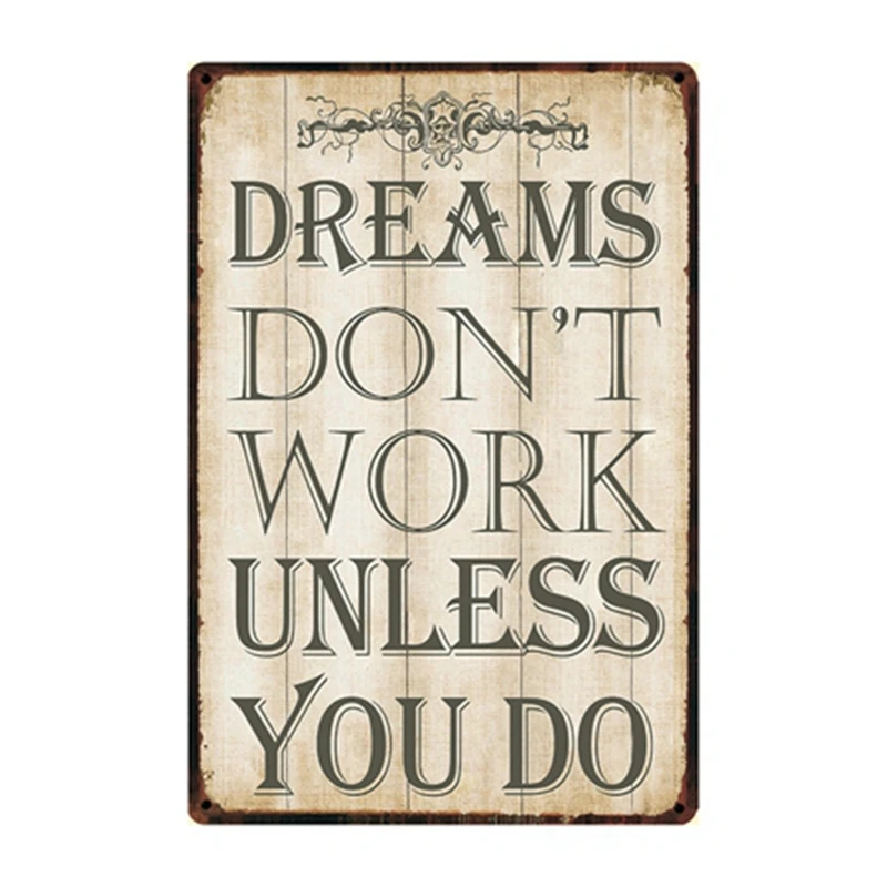 

[ Kelly66 ] Dreams House Rules Metal Sign Tin Poster Home Decor Bar Wall Art Painting 20*30 CM Size y-2267