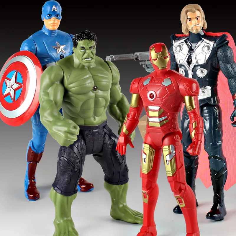 Дисней экшн игрушки Фигурки Marvel светодиодный светильник паук Железный человек