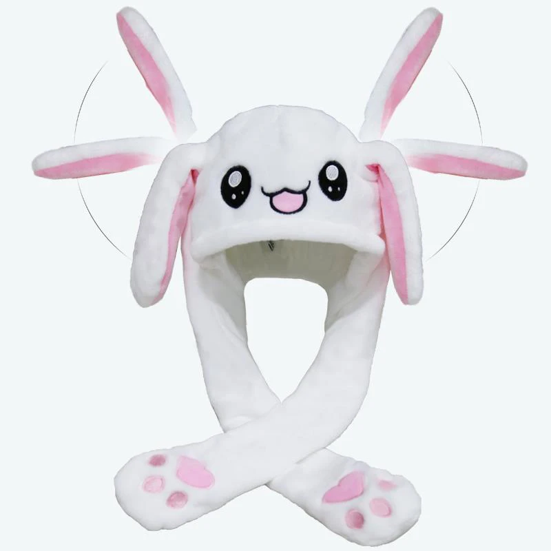 Милый кролик в плюшевой шляпе движущиеся уши кролика шапка детская игрушка