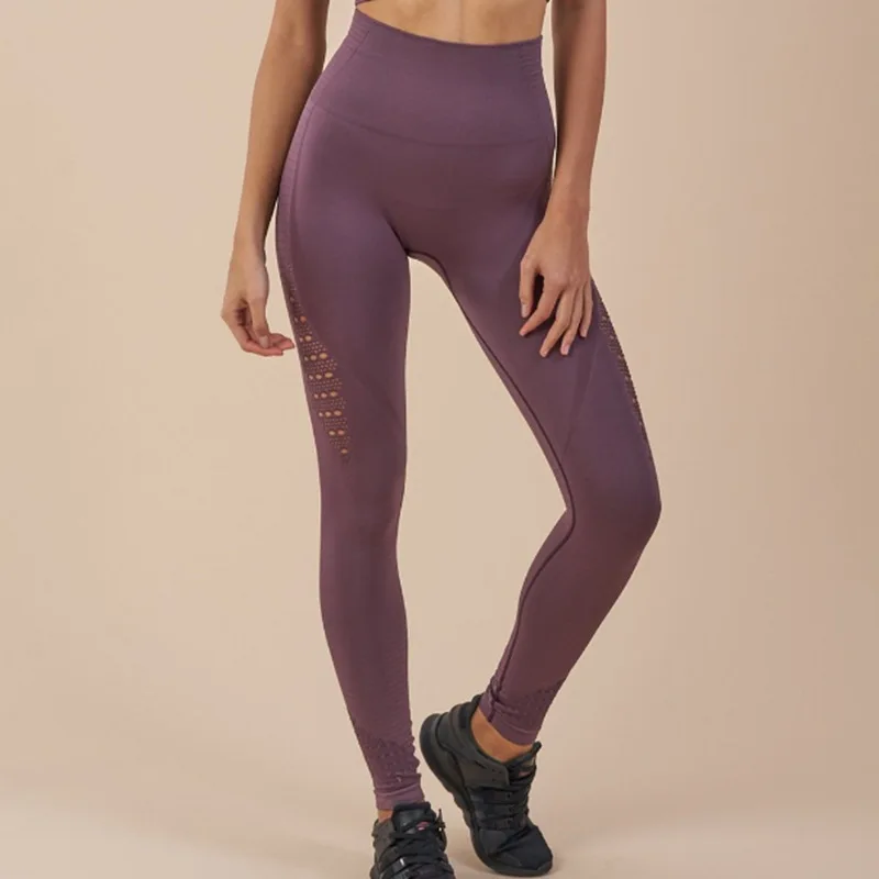 CHRLEISURE сплошное отверстие женские спортивные Леггинсы Высокая Талия жизненно