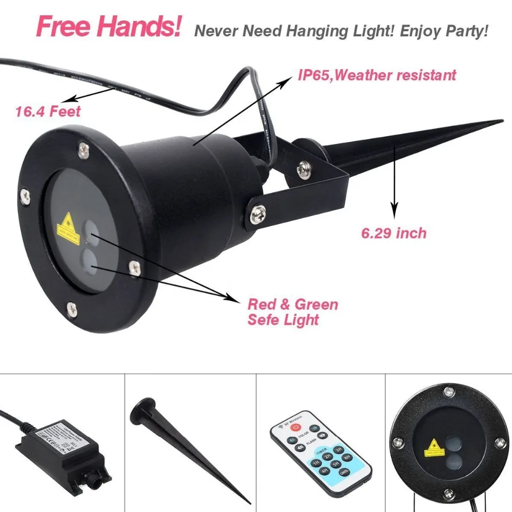 IP65 водонепроницаемый лазерный проектор для сада уличное украшение динамическое