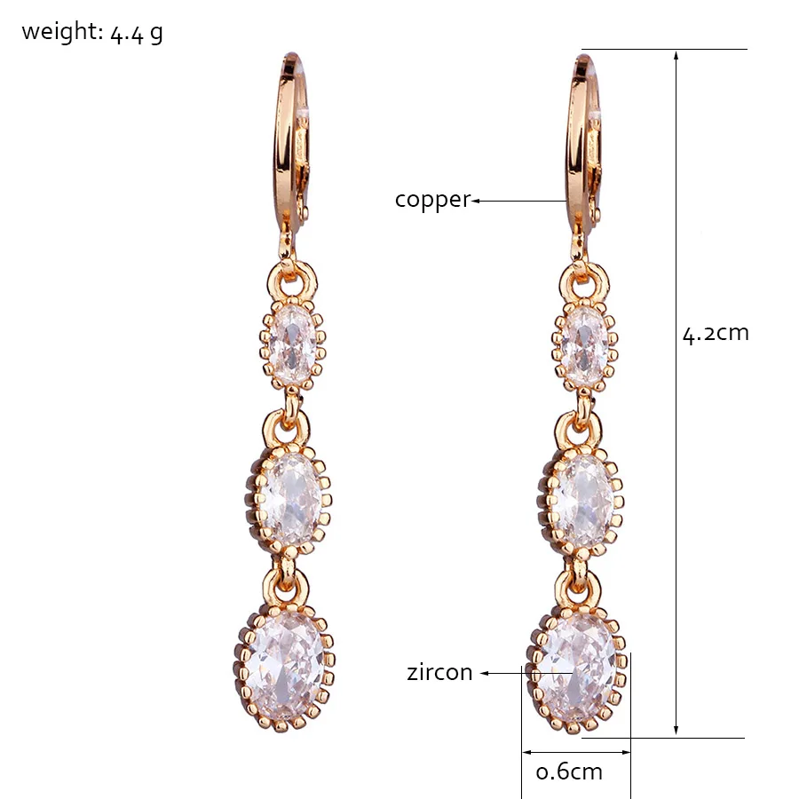 FARLENA Jewelry Round Shape Drop Earrings Inlay with Multicolor Zircon Crystal Long for Women Wedding Accessory | Украшения и