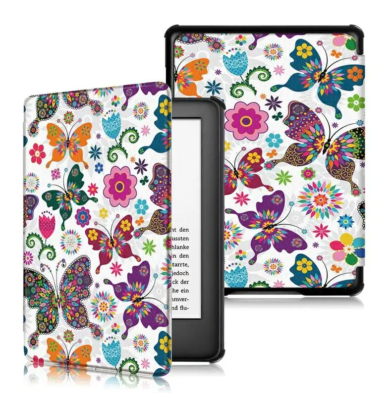 Printed Color 08 Для Amazon все- Kindle 10th поколения бизнес-мультфильм 6,0 дюймов окрашенный принт из искусственной кожи флип сон умный чехол - Цвет: Printed Color 08