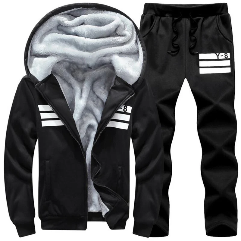 Большой размер M ~ 7XL 8XL 9XL зимние спортивные костюмы мужской комплект из плотного