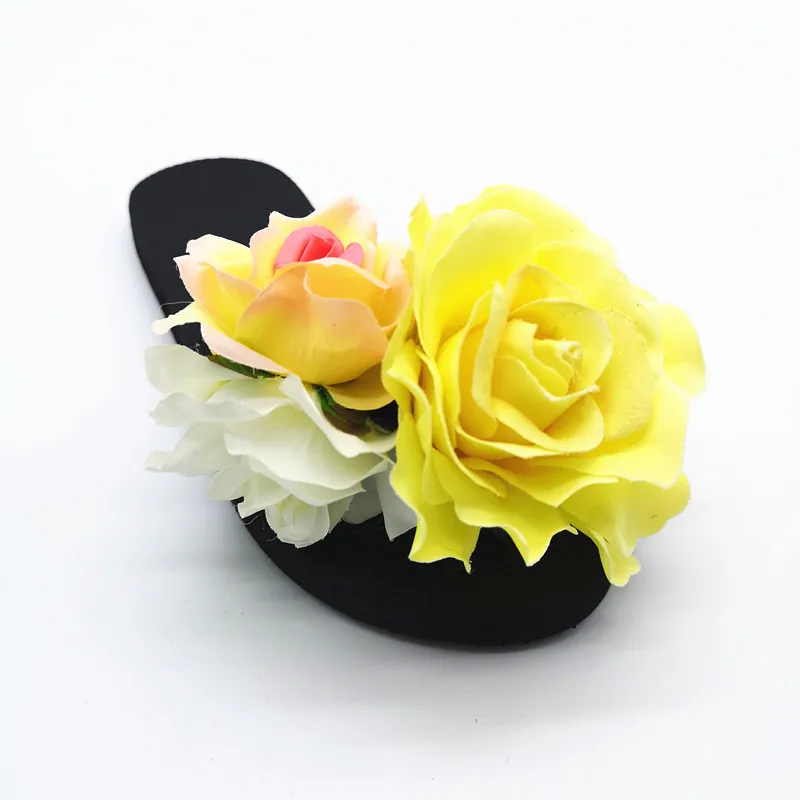 HAHAFLOWER/летние домашние или уличные тапочки; домашняя обувь; женские тапочки; нескользящие шлепанцы с розовыми цветами; Размеры 35-45