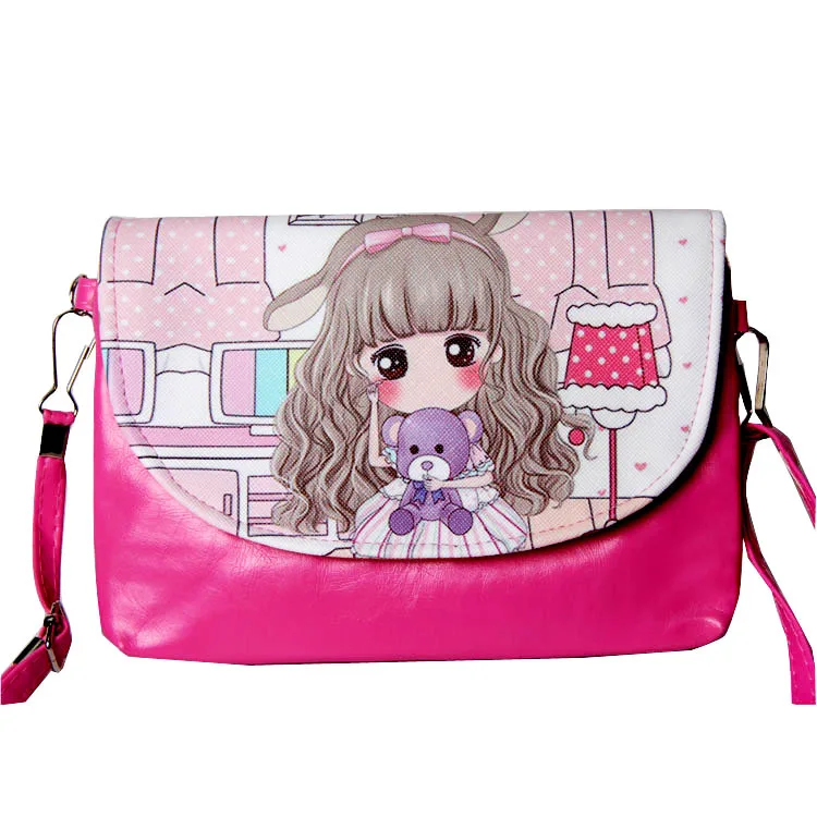 Золотой Mcneely Cute PU Leather Handbag for Girls New Girl Messenger Bags Zipper Hasp Flap Bolsa Female Shoulder Bags Ladies Party - Цвет: Золотой