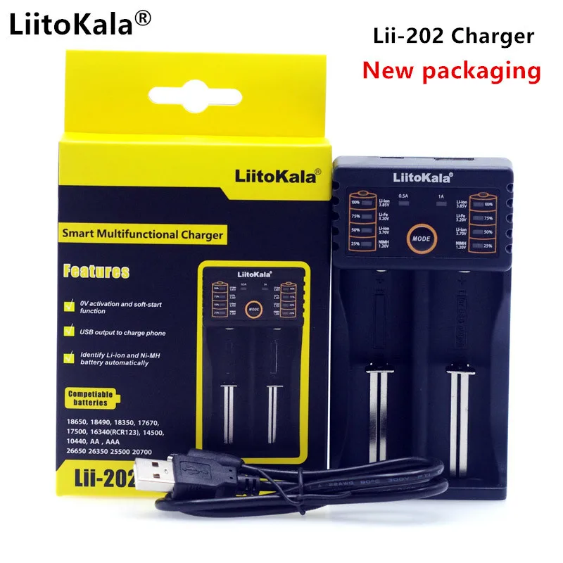 Зарядное устройство Liitokala с литий ионным аккумулятором 1 2 в 3 7 AA/AAA 26650 18650/16340 может