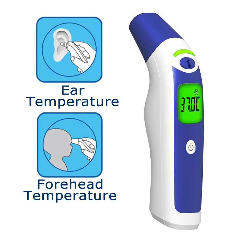 FDA Baby Termomete цифровой ИК ЖК-Инфракрасный двойной режим лоб и ухо взрослый термометр для тела с функцией сигнализации CE