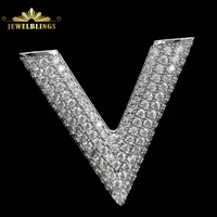vintage fully wide micro pave clear cz letter v brooches symbol victory pin for coat unisex colleague business suit gift jewelry