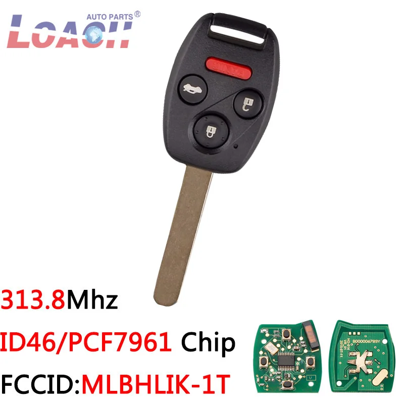 

313.8Mhz Chip ID46/PCF7961 Car Remote key TransponderFor Honda Accord 2008-2012 MLBHLIK-1T Original Keys