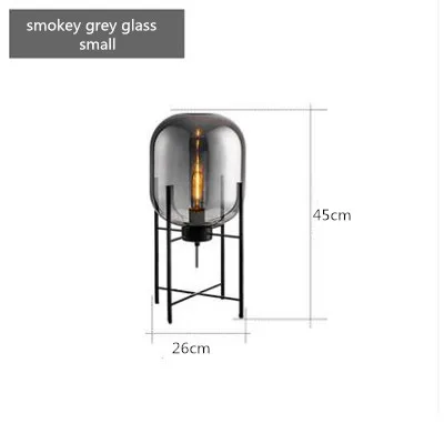 smokey grey small Современный стеклянный стол лампы прикроватный стоящий свет скандинавский Глобус кровать лампы для офисного стола lumiare спальня abajur de mesa - Цвет абажура: smokey grey small