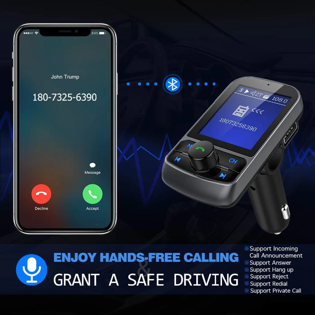 Автомобильный MP3 fm передатчик Bluetooth автомобильный комплект громкой связи