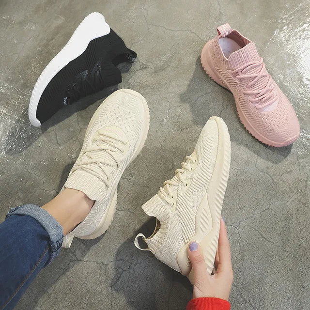 Для женщин кроссовки демисезонный тренажерный зал Обувь с дышащей сеткой высота