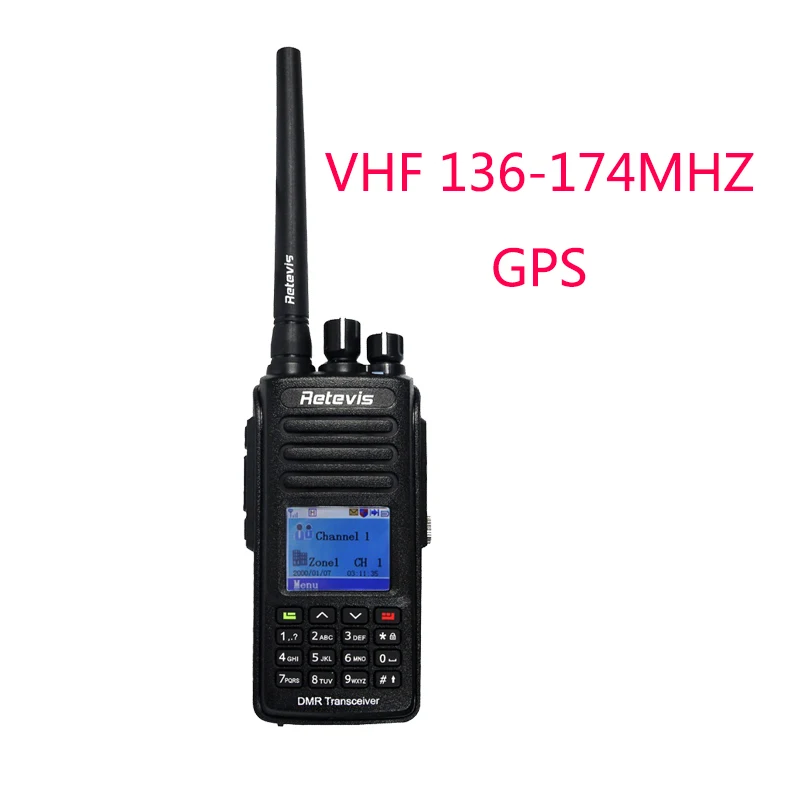 GPS VHF DMR радио цифровая рация Retevis RT8 IP67 водонепроницаемый UHF 400-480Mhz 5W Ham радио HF трансивер A9115 - Цвет: GPS VHF