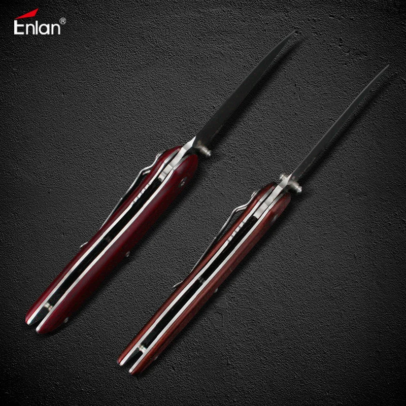 ENLAN M024 8Cr13Mov лезвие с деревянной ручкой складной нож Походный мини EDC Выживание