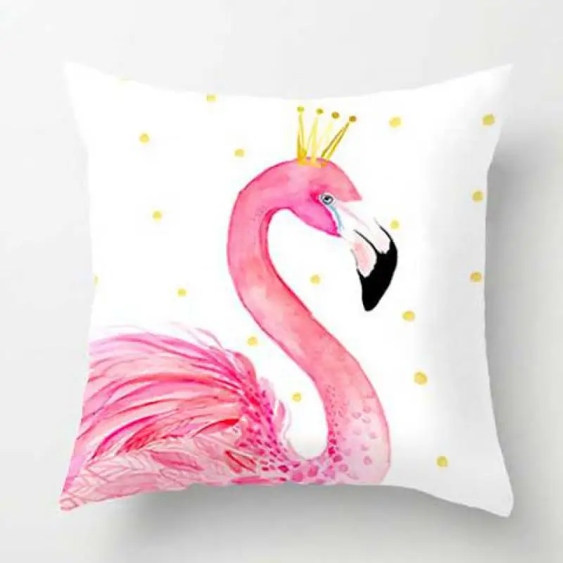 Розовая Подушка с фламинго садовый цветочный принт мягкая плюшевая ткань Almofadas