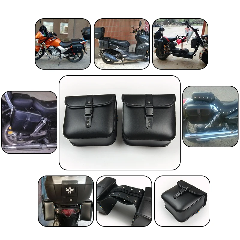 

2019 Motorcycle Motorbike Saddlebags Saddle Bags Luggage Tool Bag PU Leather Bag for Harley Sportster Dyna For BMW R1200gs moto