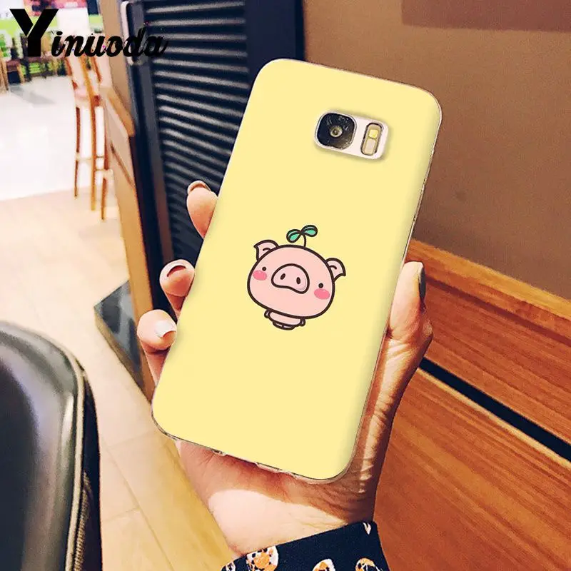 Yinuoda чехол с рисунком поросенка из мультфильма, умный чехол, чехол для телефона, для samsung S5, S6, S6 edge, S7 edge, S8 Plus, S9 Plus, чехол