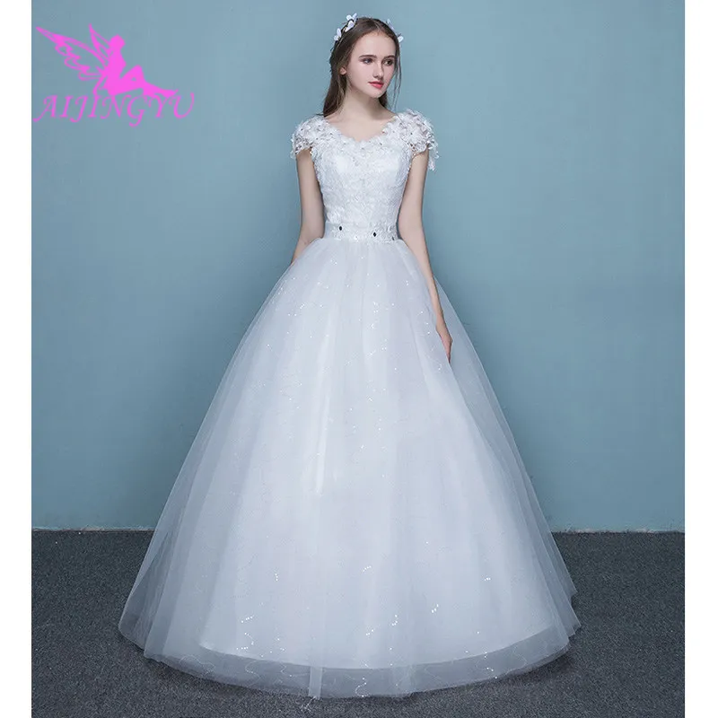 

AIJINGYU 2021 elegant Customized new hot selling cheap ball gown lace up back formal bride dresses wedding dress FU125