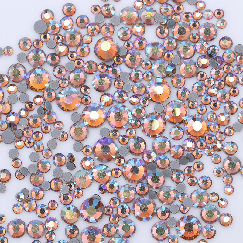 1 пакета(ов) 6 цветов Красочный ногтей стразами разного размера плоской задней Номера исправлениях 3D Декор