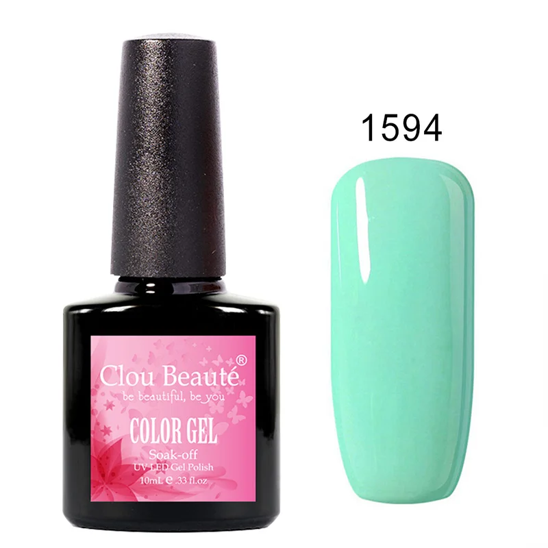 Clou Beaute УФ гель лак для ногтей 10 мл Неоновый Цвет Гель-лак для ногтей замачиваемый Белый Бежевый гель Перманентный УФ-и светодиодный эмалы Матовый верх - Цвет: 1594