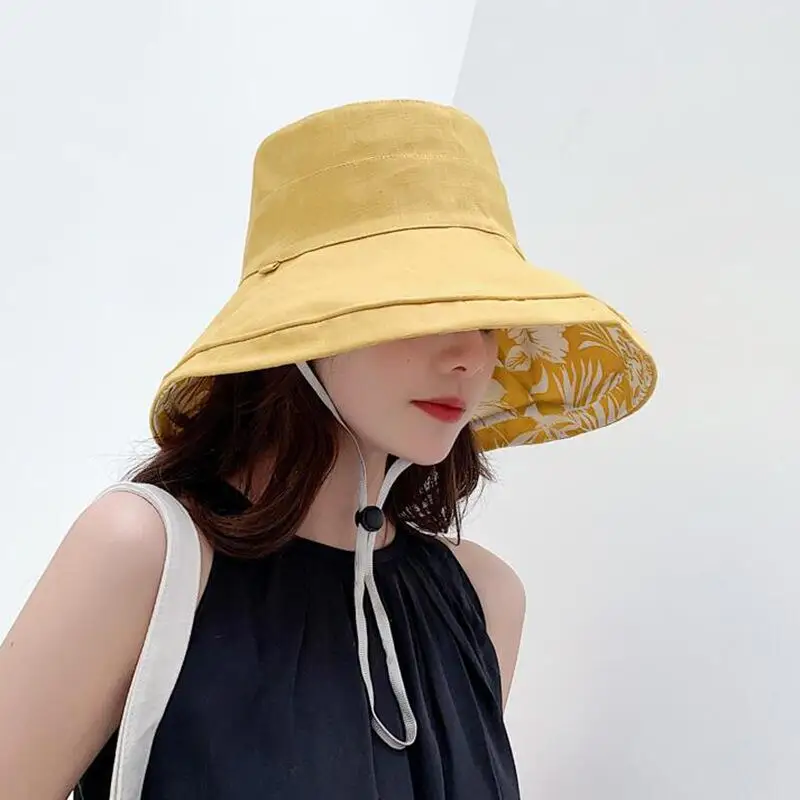 Панама женская с двусторонним принтом хлопковая в стиле хип хоп брендовая шляпа